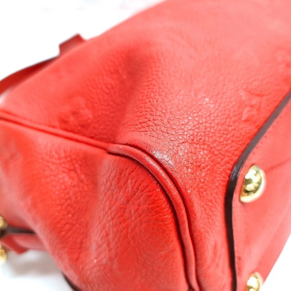 Louis Vuitton Red Enpreinte LV Embossed Leather M40758 Speedy Bandouliere 25 - Picture 6 of 16